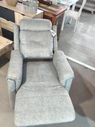 Sillón relax reclinable gris tela