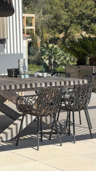 6 Sillas de Jardín Metálicas Negras Marca Forest