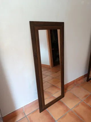 Espejo de pared madera y cristal