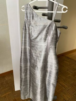 Vestido de fiesta seda India oro y plata