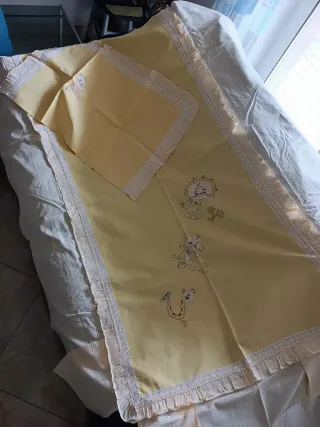 Completo copripiumino lettino con leoni