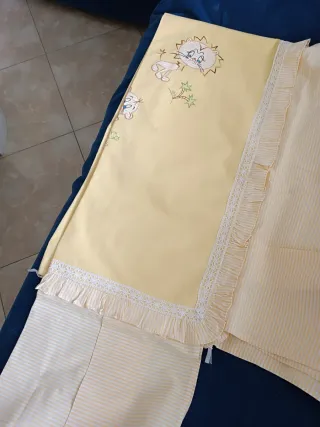 Completo copripiumino lettino con leoni