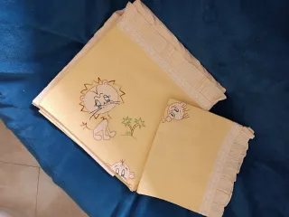 Completo copripiumino lettino con leoni
