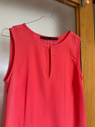 Vestido Zara Rosa Talla XS