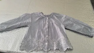 Camisa niña rayas bordada