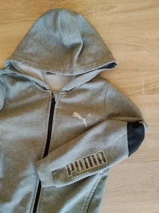 Sudadera Puma cremallera niño gris talla 9-10