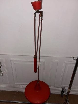 Lampadario Stilnovo rosso metallo