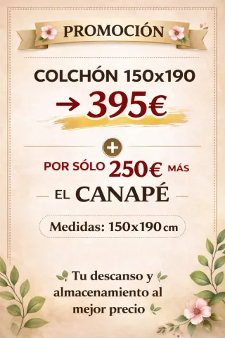 Colchón y canapé Venus - ¡NUEVO!     150x190 cm