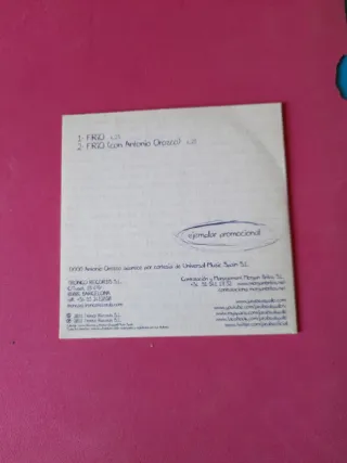 CD Promo Jarabe de Palo - Frío. Antonio orozco