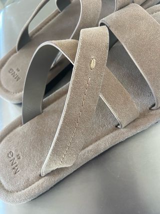 Sandalias Mango Piel Beige Hombre