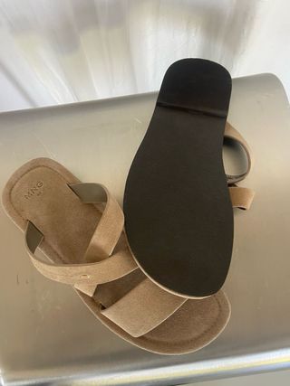Sandalias Mango Piel Beige Hombre