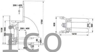 Transpaleta Volcador Batería - 1000 Kg