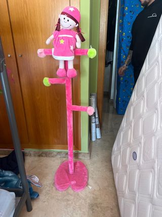 Perchero infantil niña terciopelo rosa