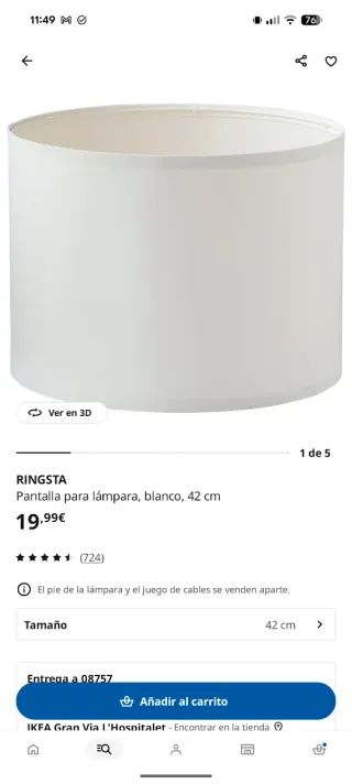 Lámpara de pie SKAFTET metal negro