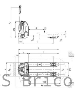 Transpaleta Eléctrica 540x1160mm - 24V - 1500 Kg - 16026