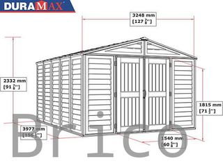 Caseta PVC Woodbridge Plus 405x324x233 cm - Duramax