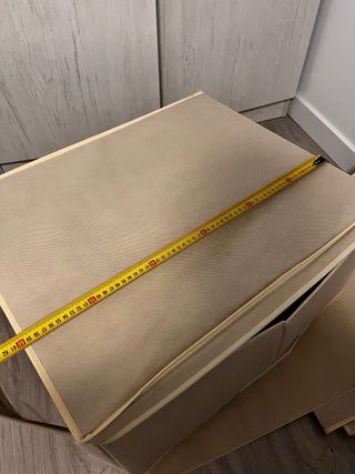 2 Cajas de tela para almacenamiento beige