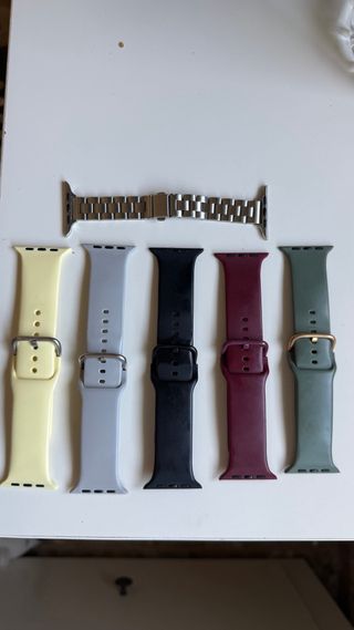 Correa de reloj apple metálica y silicona 42-44mm