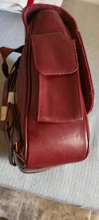 Mochila de piel auténtica marrón