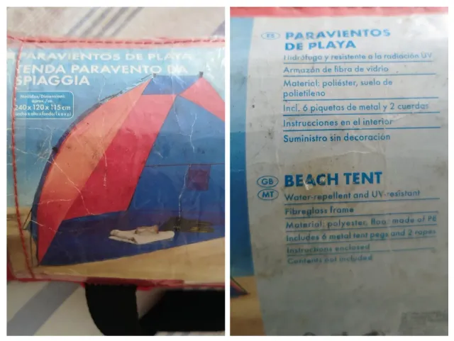 Tienda de playa antivientos
