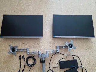 Pack Teletrabajo: 2 Monitores Samsung+Brazo+Dock