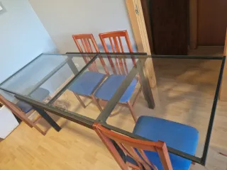 Mesa comedor extensible cristal, metal URGE VENDER