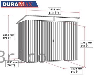Caseta Metálica Top Shed Pent Roof Antracita 173x263x201 cm - Duramax