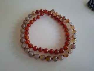 Collar Ágatas Coralinas y Agatas Musgosas