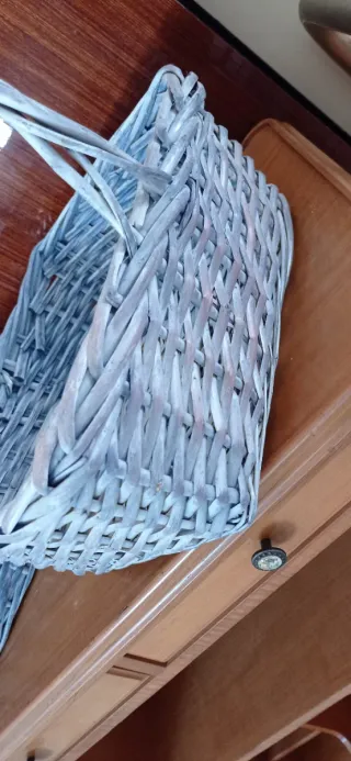 Cestas de mimbre gris (2 unidades)