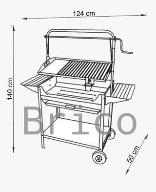 Barbacoa Premium Acero Inoxidable 140x50x124 cm TROIA CX BR - Orework