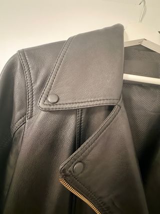 Cazadora Piel Massimo Dutti Negra