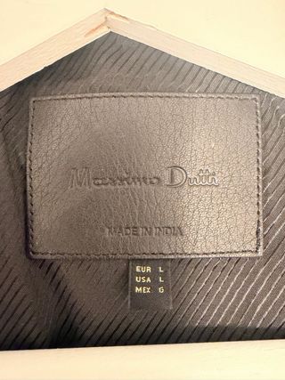 Cazadora Piel Massimo Dutti Negra
