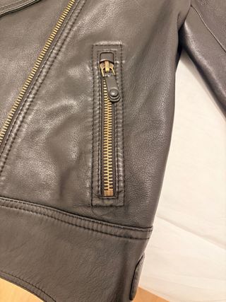 Cazadora Piel Massimo Dutti Negra