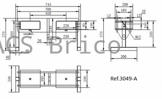 Implemento Gancho Cargador Apilador Carretilla - 1500 Kg