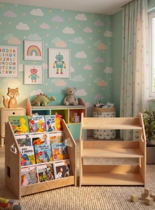 Estantería y libreria Infantil Montessori Madera