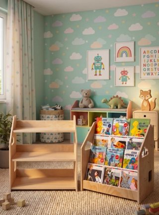 Estantería y libreria Infantil Montessori Madera