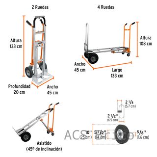 Carretilla Convertible Almacén Aluminio - Truper
