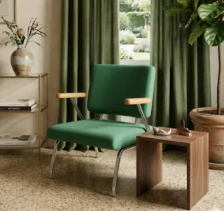 Butaca Vintage Tela y Metal