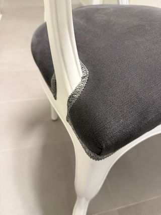 Butaca vintage gris y blanco