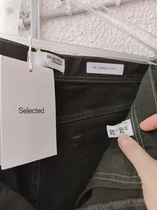 Pantalones Selected  hombre verde W32 L32