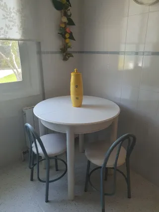 Mesa de cocina redonda extensible 80 a 108