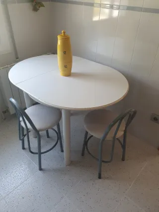 Mesa de cocina redonda extensible 80 a 108