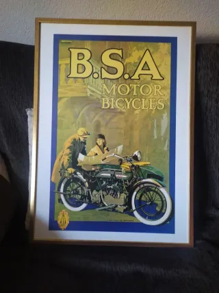 Póster Vintage BSA Motor Bicycles 72x52cm
