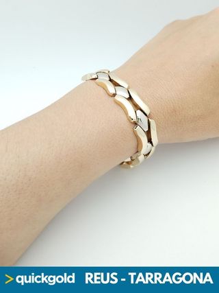 035-05-00372 ORO 18K  PULSERA BICOLOR 27.08GR