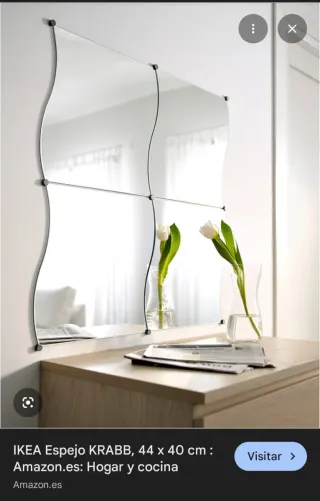 Espejo IKEA KRABB ondulado 44x40cm