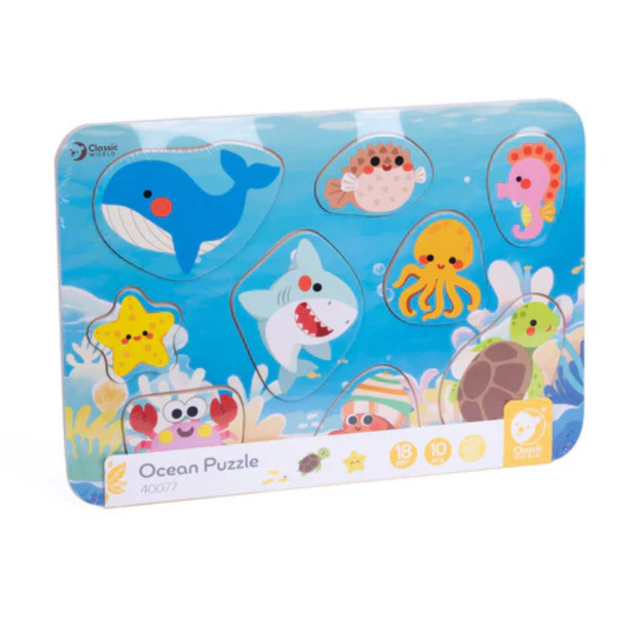 Puzzle Madera Classic World Animales Marinos