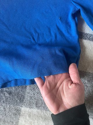 Jersey crop manga larga azul