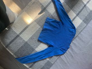 Jersey crop manga larga azul