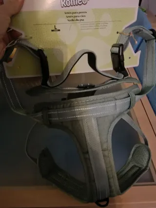 Arnés perro grande gris/verde ,sin usar