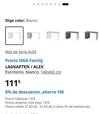 Escritorio blanco con cajonera